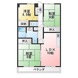 大成第3ハイツ 3LDKの間取図画像