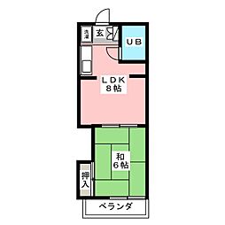 ホワイトフラット 1LDKの間取図画像