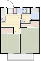 サンシティー宮原 2DKの間取図画像