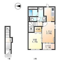 ベントレークオーレ 203 ｜ 愛媛県松山市余戸中5丁目（賃貸アパート1LDK・2階・42.34㎡） その2