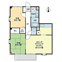 フォブールN-TOWNB 2LDKの間取図画像