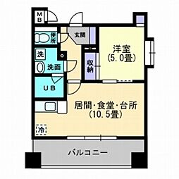 松山ウェスティン 1LDKの間取図画像