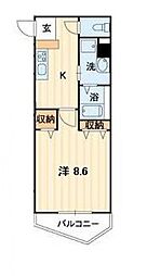 エミネンス泉町 1Kの間取図画像