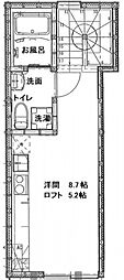 オリンポス・ヒル ワンルームの間取図画像