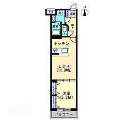 ヴィラルーチェ 1LDKの間取図画像