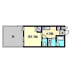 ジャンヌ喜与町 1Kの間取図画像