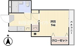 真和ハイツ 1Kの間取図画像