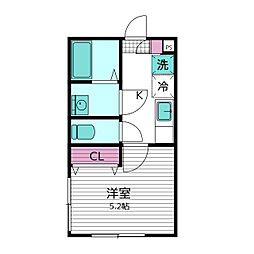 ツーフェア・ミーテン 1階1Kの間取り