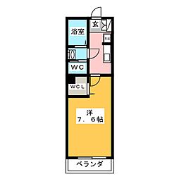 セレクト菅沢 1階1Kの間取り
