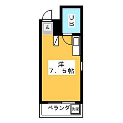 中野2号ビル ワンルームの間取図画像