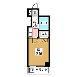 クレッセントワタナベ 1Kの間取図画像