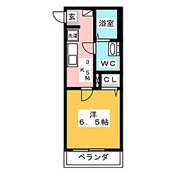 セレクト豊岡2 1Kの間取図画像
