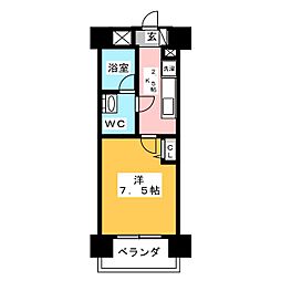 プラウドフラット鶴見1 1Kの間取図画像