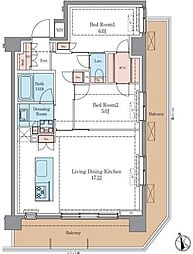 藤沢市弥勒寺1丁目マンション 2LDKの間取図画像