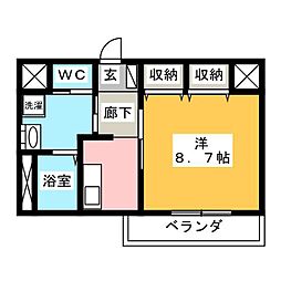 レガシープレイス片瀬 1Kの間取図画像