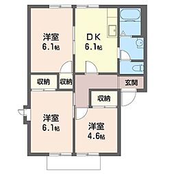 コスモグレースA 3DKの間取図画像