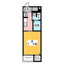 トゥットフェリーチェ湘南 1Kの間取図画像