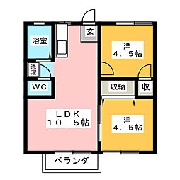 ハイツ永嶋 2LDKの間取図画像