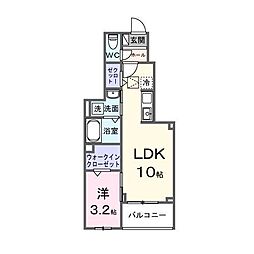 カーサルジェンドVI 1LDKの間取図画像