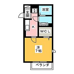 グラフィアス湘南 1Kの間取図画像