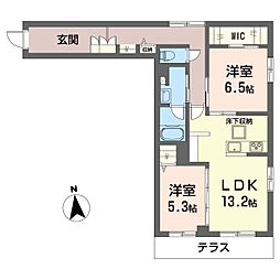 シャーメゾン湘南茅ヶ崎香川 2LDKの間取図画像