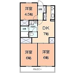 ペルテ鵠沼 3DKの間取図画像