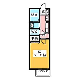 シーサイドコーポ辻堂 1Kの間取図画像
