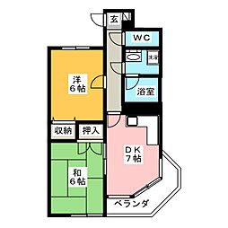 フォレストプラザ 2DKの間取図画像