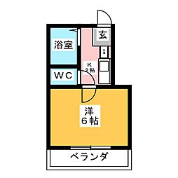 アネスタ21 1Kの間取図画像