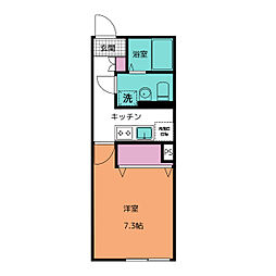 ブリスノード 2階1Kの間取り