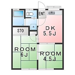 サンライズ洋光台 2DKの間取図画像