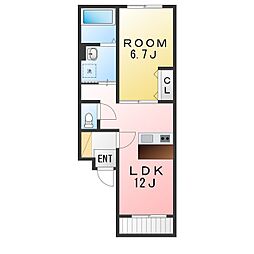 QUIET CRAB HOUSE mix弘明寺II 1LDKの間取図画像