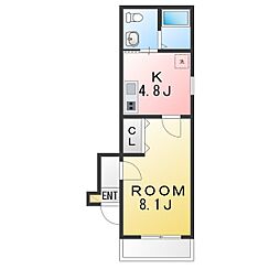 QUIET CRAB HOUSE mix弘明寺II 1Kの間取図画像