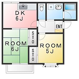 グリーンピア 2DKの間取図画像