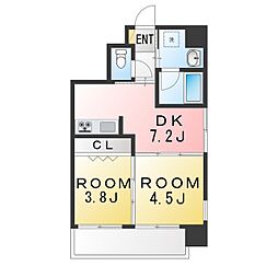 プライムガーデン新杉田西 2DKの間取図画像