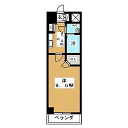 アルカサーノ新杉田 1Kの間取図画像