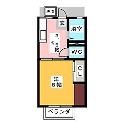 ハイツサイトウ 1Kの間取図画像