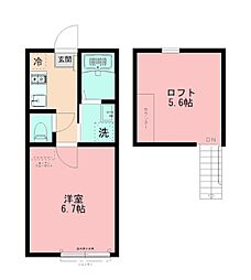 シュシュフルール 1Kの間取図画像
