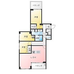 フィールド川和 3LDKの間取図画像