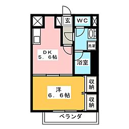 ラフィーネ港北 1DKの間取図画像