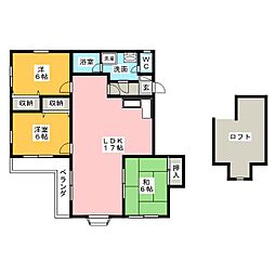 メルベーユ1 3LDKの間取図画像