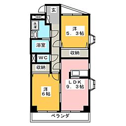 リーズヒルヨコハマ 2LDKの間取図画像