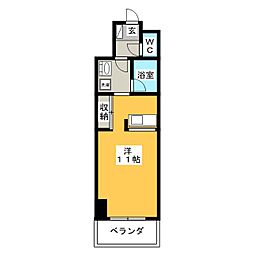 ルモーデセンター北 ワンルームの間取図画像