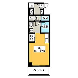 ルモーデセンター北 ワンルームの間取図画像