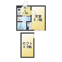 追浜オーシャン 1Kの間取図画像