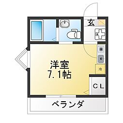 ヴィラディアス横浜IV ワンルームの間取図画像