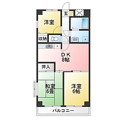 ラ・プラージュ 3DKの間取図画像