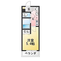 MELLAS海の公園駅 1Kの間取図画像