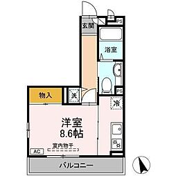 リヴェール金沢八景 ワンルームの間取図画像