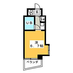 クリオ六浦壱番館 ワンルームの間取図画像